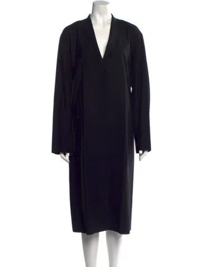 Pre-owned Donna Karan Wool Midi Length Dress In Black