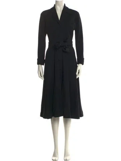 Pre-owned Donna Karan Wool Midi Length Dress In Black