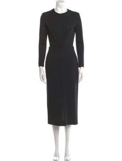 Pre-owned Donna Karan Wool Midi Length Dress In Black