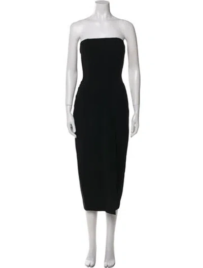Pre-owned Donna Karan Wool Midi Length Dress In Black