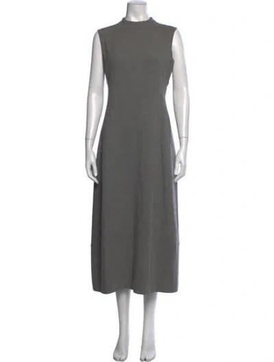 Pre-owned Donna Karan Wool Midi Length Dress In Grey