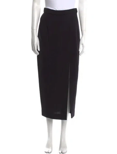 Pre-owned Donna Karan Wool Midi Length Skirt In Black