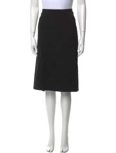 Pre-owned Donna Karan Wool Midi Length Skirt In Black