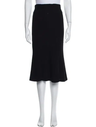 Pre-owned Donna Karan Wool Midi Length Skirt In Black