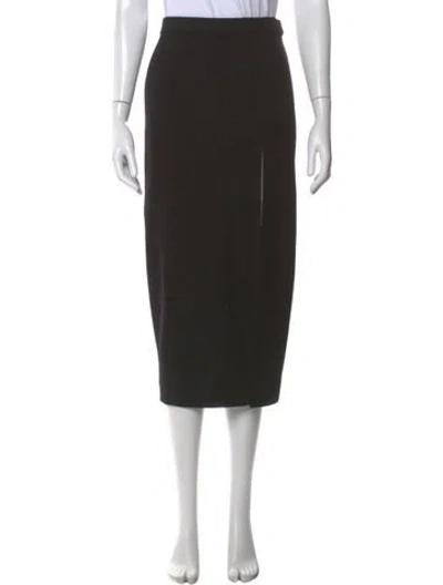 Pre-owned Donna Karan Wool Midi Length Skirt In Black