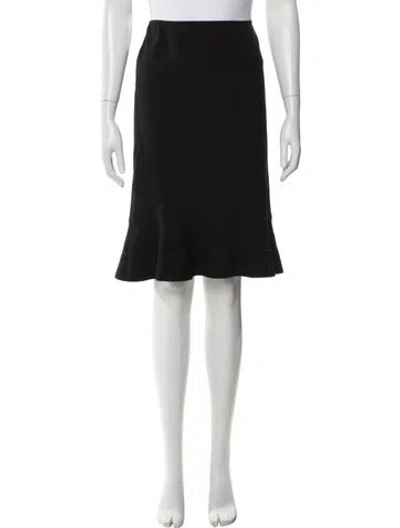 Pre-owned Donna Karan Wool Midi Length Skirt In Black