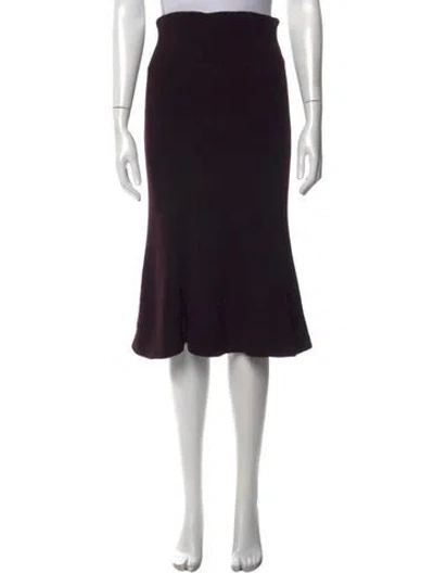Pre-owned Donna Karan Wool Midi Length Skirt In Black