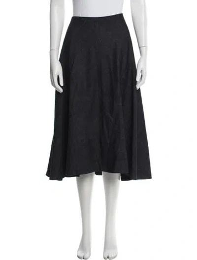 Pre-owned Donna Karan Wool Midi Length Skirt In Black