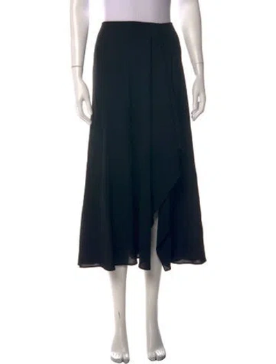 Pre-owned Donna Karan Wool Midi Length Skirt In Black