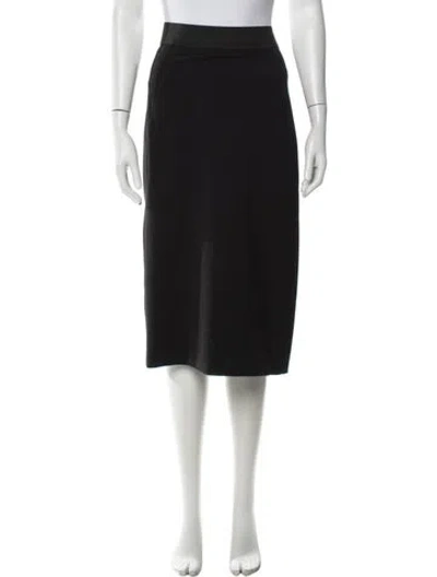 Pre-owned Donna Karan Wool Midi Length Skirt In Black