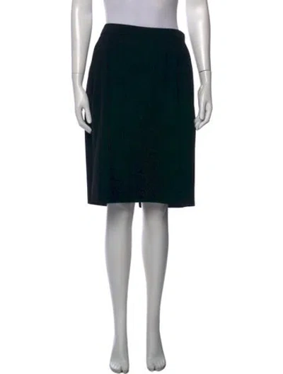 Pre-owned Donna Karan Wool Midi Length Skirt In Black
