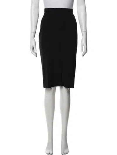 Pre-owned Donna Karan Wool Midi Length Skirt In Black