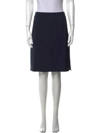 Pre-owned Donna Karan Wool Midi Length Skirt In Black