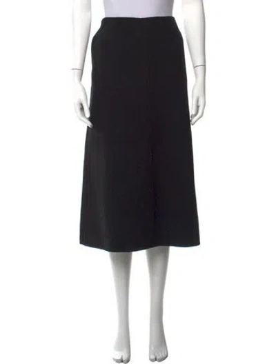 Pre-owned Donna Karan Wool Midi Length Skirt In Black