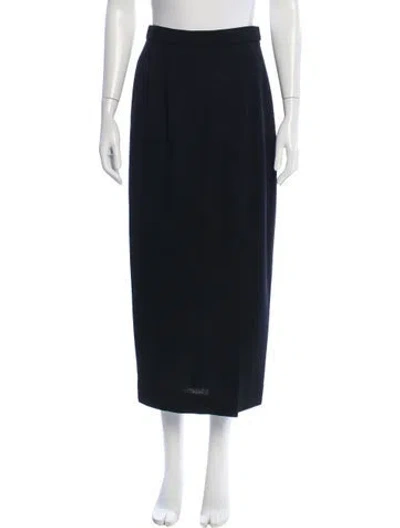 Pre-owned Donna Karan Wool Midi Length Skirt In Blue