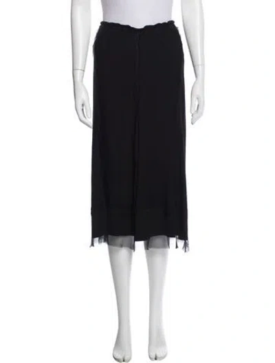 Pre-owned Donna Karan Wool Midi Length Skirt In Blue
