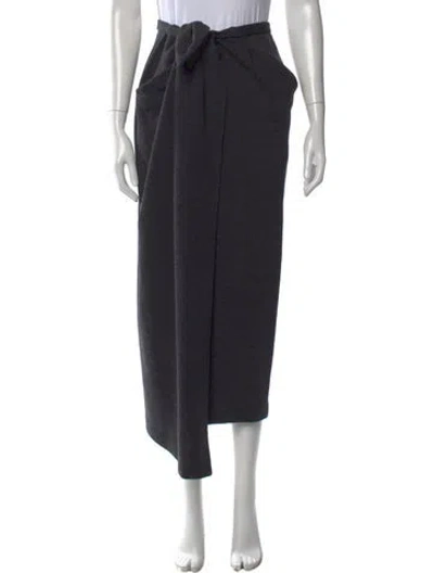 Pre-owned Donna Karan Wool Midi Length Skirt In Gray