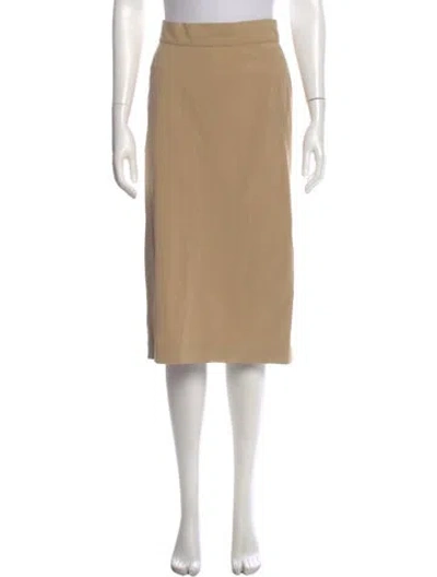 Pre-owned Donna Karan Wool Midi Length Skirt In Neutral