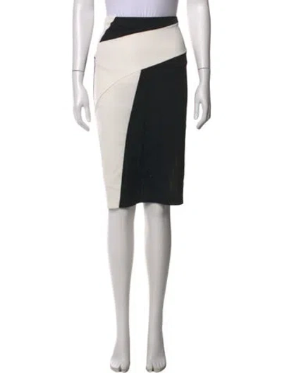 Pre-owned Donna Karan Wool Midi Length Skirt In White