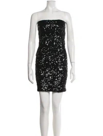Pre-owned Donna Karan Wool Mini Dress In Black