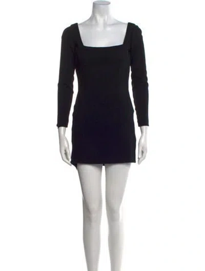 Pre-owned Donna Karan Wool Mini Dress In Black
