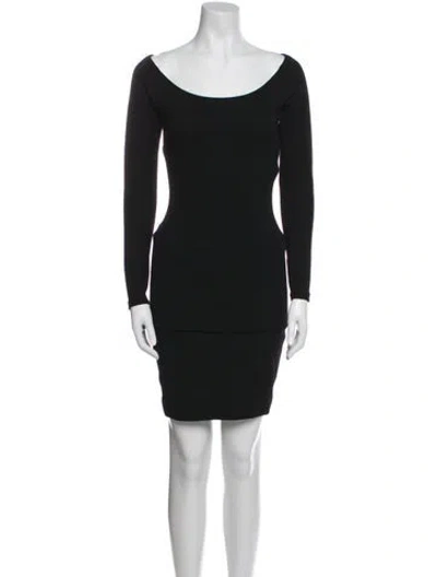 Pre-owned Donna Karan Wool Mini Dress In Black