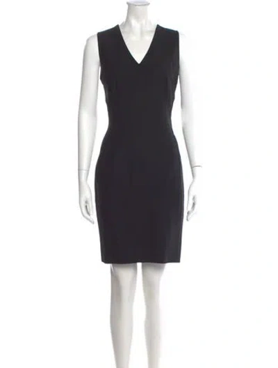 Pre-owned Donna Karan Wool Mini Dress In Black