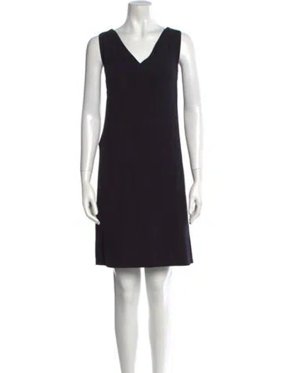 Pre-owned Donna Karan Wool Mini Dress In Blue