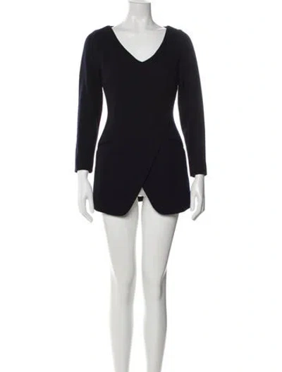 Pre-owned Donna Karan Wool Mini Dress In Blue