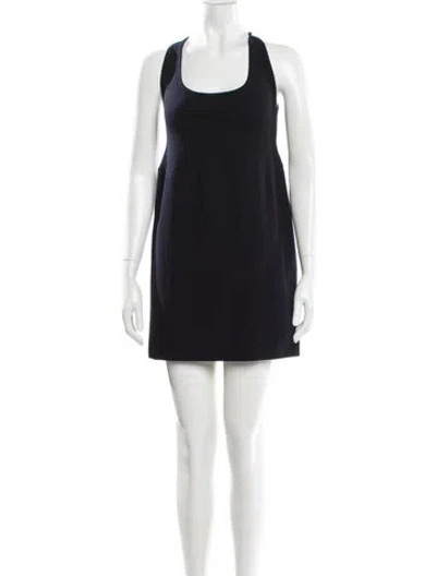 Pre-owned Donna Karan Wool Mini Dress In Blue