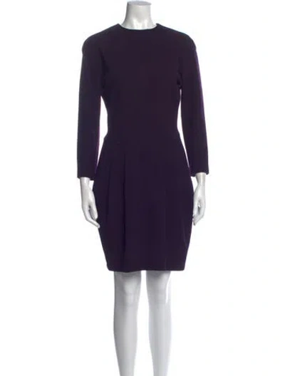 Pre-owned Donna Karan Wool Mini Dress In Purple