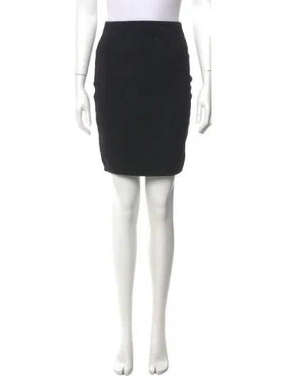 Pre-owned Donna Karan Wool Mini Skirt In Black