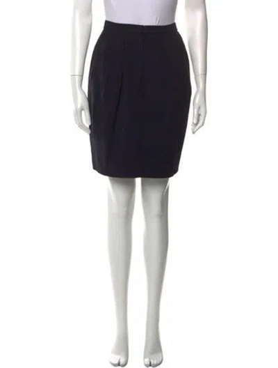Pre-owned Donna Karan Wool Mini Skirt In Black