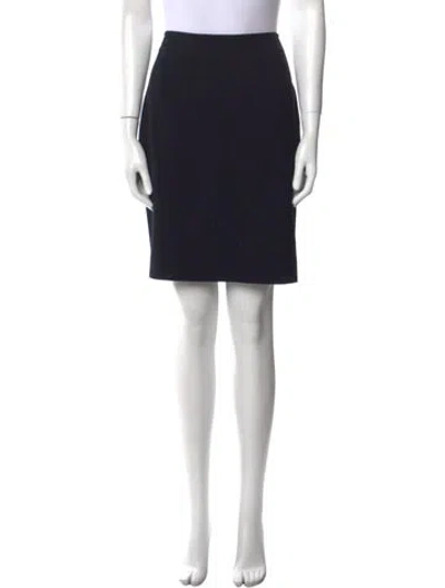 Pre-owned Donna Karan Wool Mini Skirt In Black
