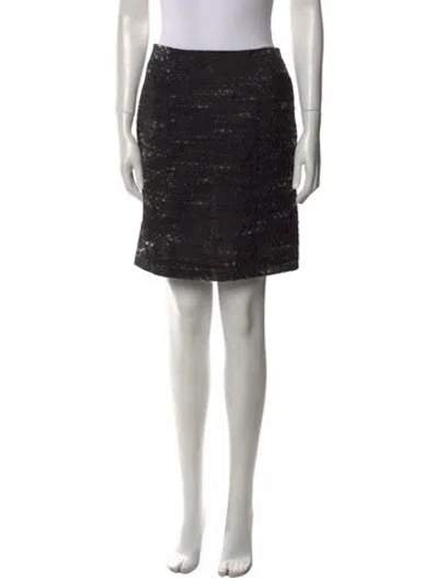 Pre-owned Donna Karan Wool Mini Skirt In Black