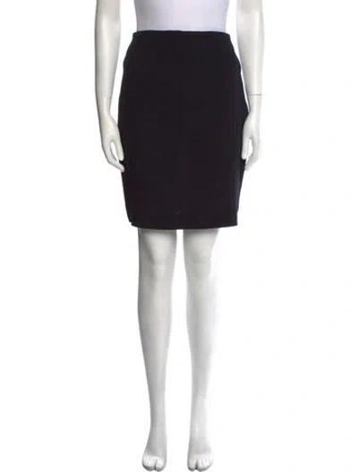 Pre-owned Donna Karan Wool Mini Skirt In Black