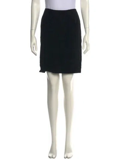 Pre-owned Donna Karan Wool Mini Skirt In Black