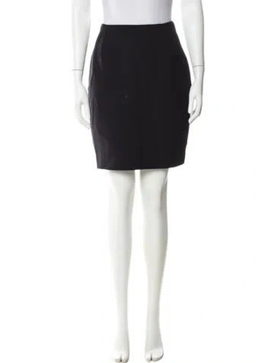 Pre-owned Donna Karan Wool Mini Skirt In Black