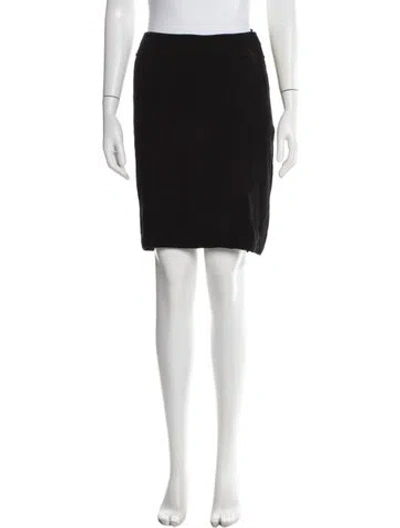 Pre-owned Donna Karan Wool Mini Skirt In Black
