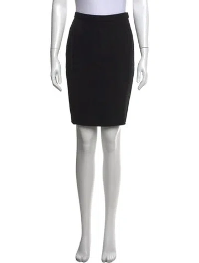 Pre-owned Donna Karan Wool Mini Skirt In Black