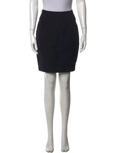 Pre-owned Donna Karan Wool Mini Skirt In Black