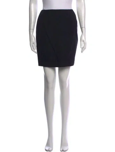 Pre-owned Donna Karan Wool Mini Skirt In Black