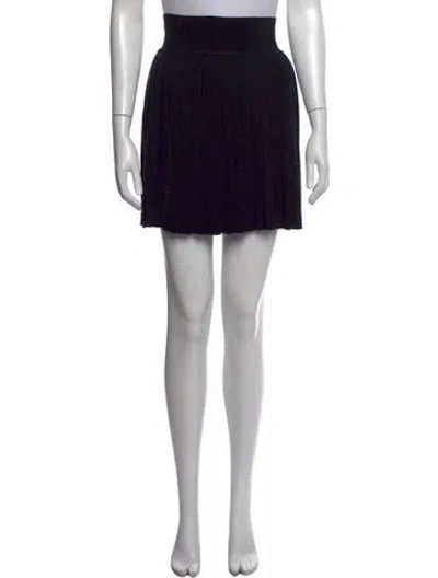 Pre-owned Donna Karan Wool Mini Skirt In Black