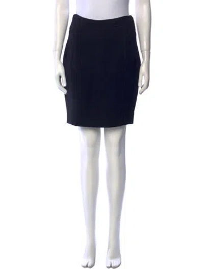 Pre-owned Donna Karan Wool Mini Skirt In Blue