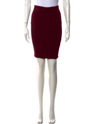 Pre-owned Donna Karan Wool Mini Skirt In Burgundy