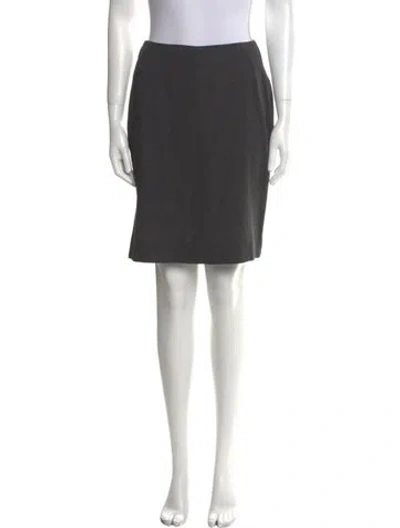 Pre-owned Donna Karan Wool Mini Skirt In Gray
