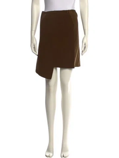 Pre-owned Donna Karan Wool Mini Skirt In Green