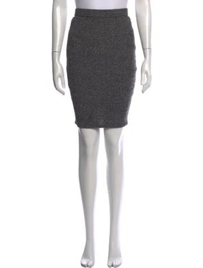 Pre-owned Donna Karan Wool Mini Skirt In Grey
