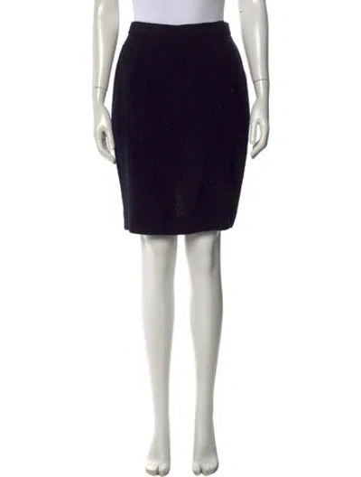 Pre-owned Donna Karan Wool Mini Skirt In Purple