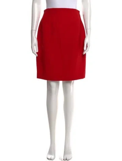 Pre-owned Donna Karan Wool Mini Skirt In Red